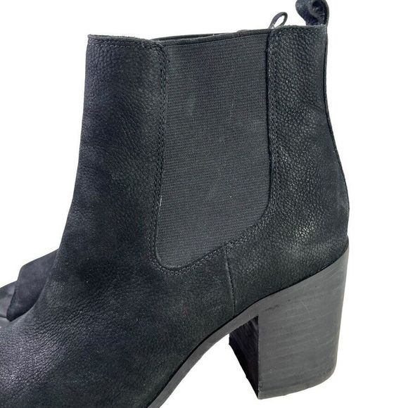 Lucky Brand Womens Kassidy Open Toe Block Heel Ankle Boots Booties Leather 7.5 - Picture 9 of 16